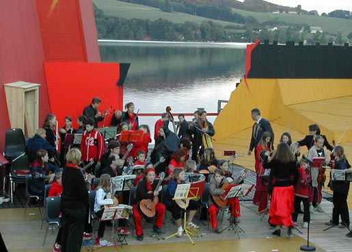 Seeb�hne Seeham Wasserkunstfest Obertrumer See
